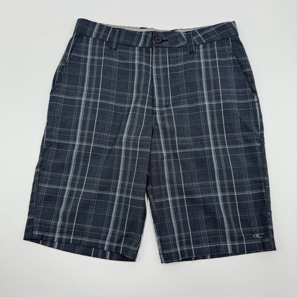 O’Neill Men’s Triumph Blue Heather Plaid Shorts 30 Teen Boy’s - Picture 3 of 13
